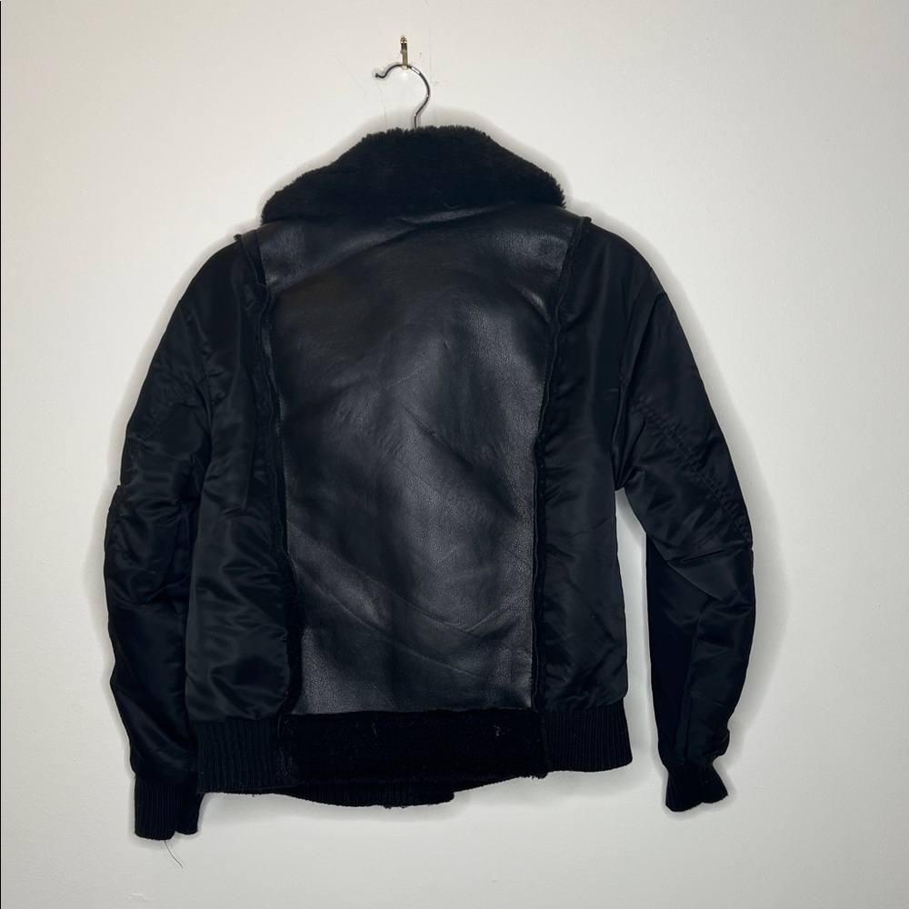 Jason Wu Faux Leather Bomber Jacket - Sherpa Lined - Women’s Medium - NWT - Picture 2 of 3